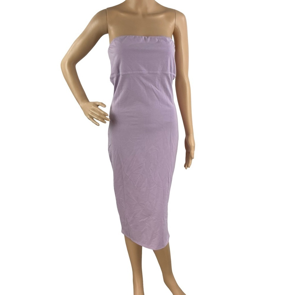 Chaser Strapless Tube Midi Dress Lilac Purple Size S